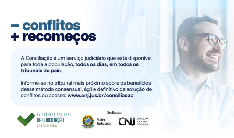 Leia mais sobre o artigo Semana Nacional de Conciliação será de 7 a 11 de novembro (04/10/2022)