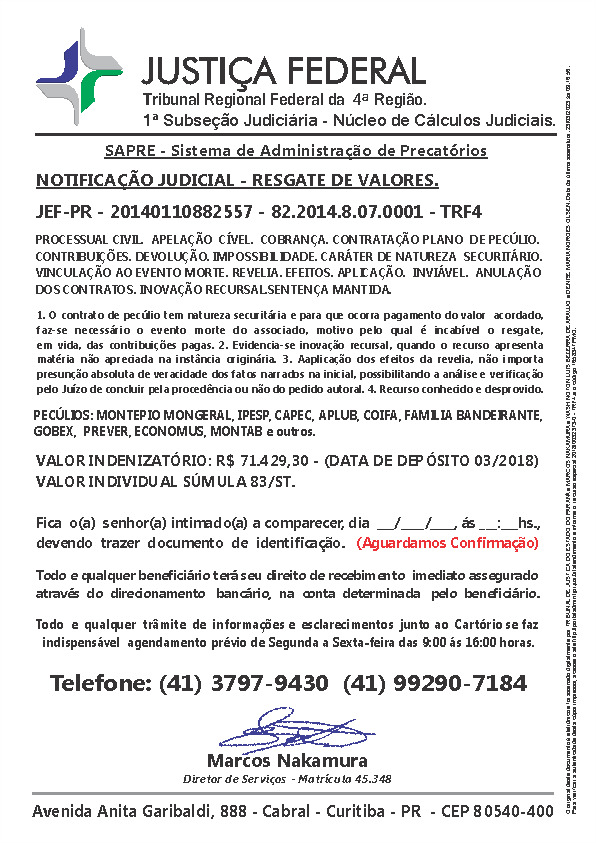 Leia mais sobre o artigo Documento falso vem sendo enviado em nome da Justiça Federal do PR (13/06/2023)