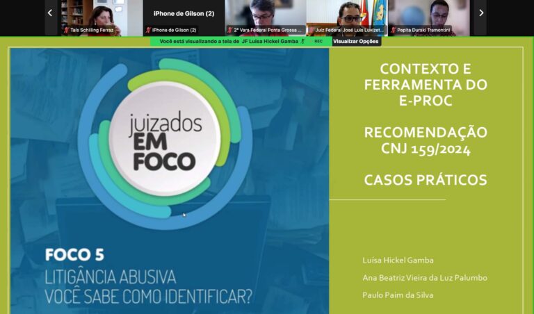 Leia mais sobre o artigo Reunião do projeto Juizados em Foco aborda temática da litigância abusiva (17/03/2025)